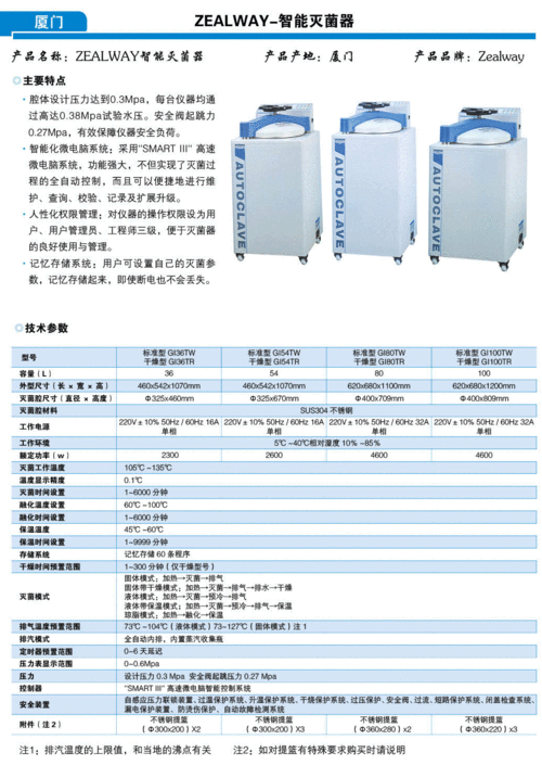 zealway高压灭菌器gi系列