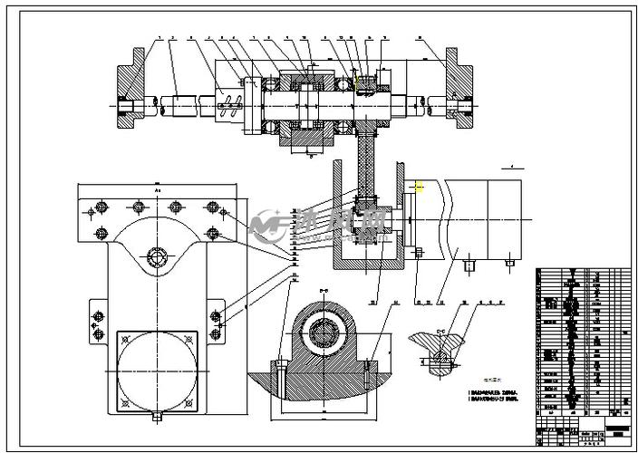 铣床纵向装配图