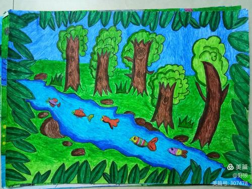 屯昌小学参加爱我河流绘画比赛过程性材料