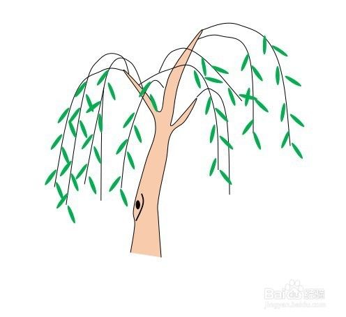 怎么画柳树的简笔画