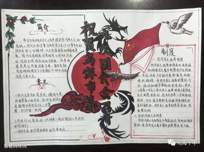乌海十中青年喜迎团代会手抄报