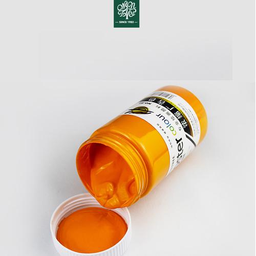 文萃水粉颜料300ml大瓶钛白色柠檬黄浅灰蓝拿坡里黄画材集训罐装