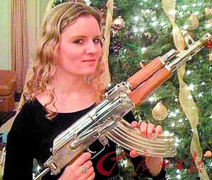 科琳娜手持镀金ak47步枪.