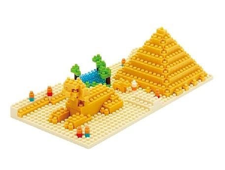 埃及胡夫金字塔狮身人面 日本nanoblock(非乐高)世界最小拼装积木