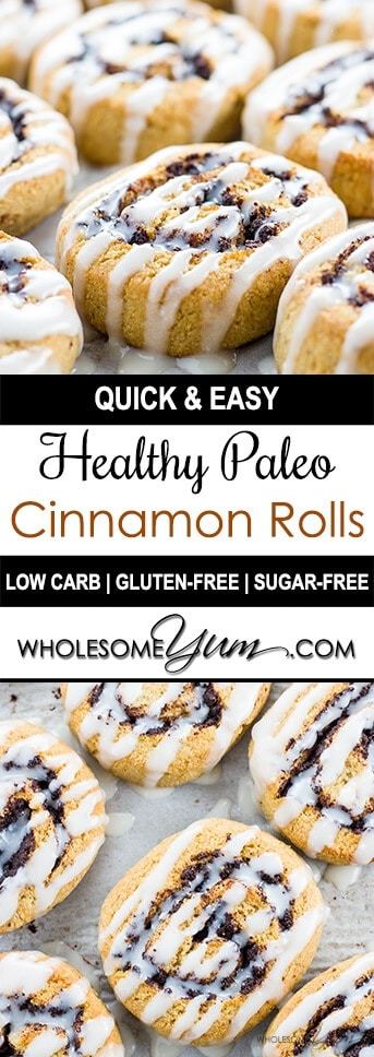 healthy cinnamon rolls (paleo, low carb, sugar