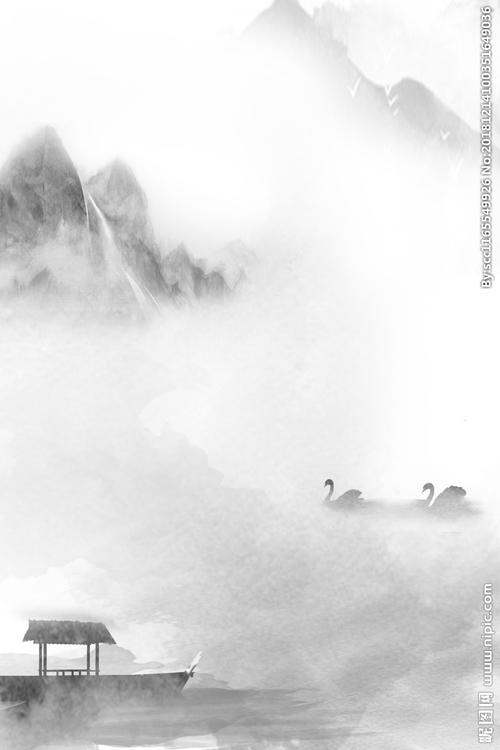 中国风山水水墨画图片