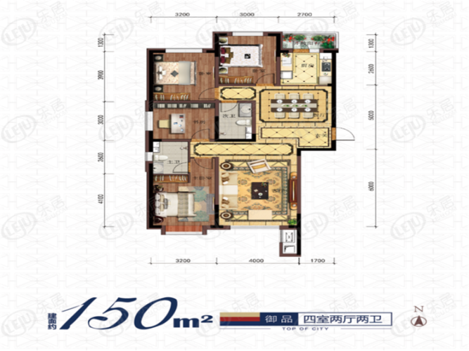 新星宇樾府,在售户型区间104~150㎡.价格约9500元/㎡