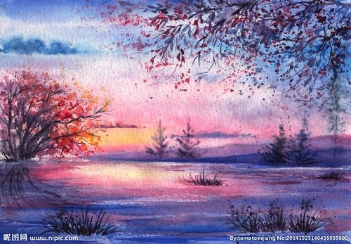 适合水彩画的风景图片