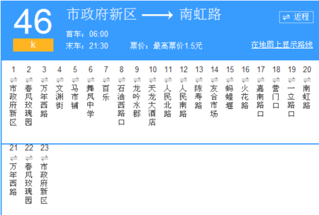 南充46路公交车线路