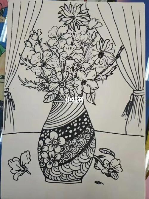 五级考级内容 花瓶和花的绘画_花瓶_绘画_儿童画_文化