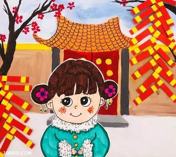 水粉绘画教程-新年快乐,拜新年