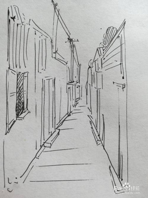 小巷怎么画简笔画