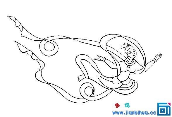 飞天仙女简笔画怎么画 飞天仙女的画法