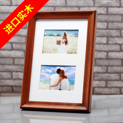纯木质相框 高档复古实木相框 办公摆台挂墙 木质相架照片墙12寸