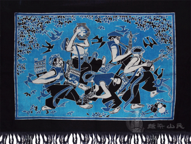 苗族图案 装饰画 重彩画 单层画 历史题材 丰收图 85*