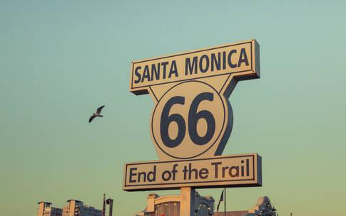santa monica end of trail sign dusk kalmbach001