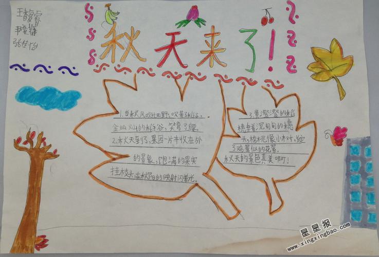 秋天来了手抄报图片