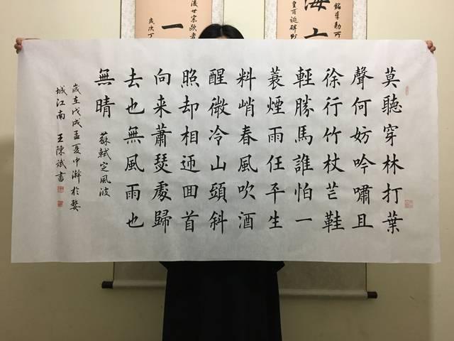 【青葵书斋】王陈斌书法作品 楷书作品《定风波》