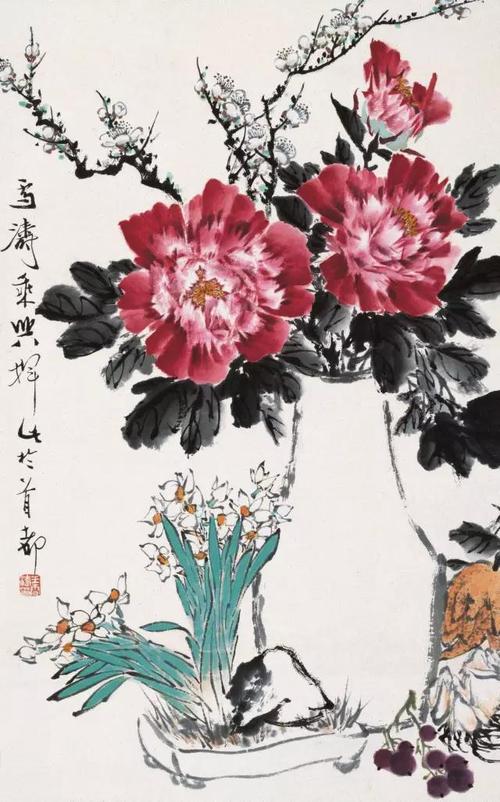小写意牡丹画,精美绝伦!