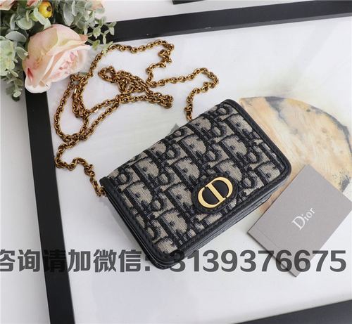 dior/迪奥 蓝色 cd蒙田 斜挎链条包 30 montaigne nano 手拿包s2105ut