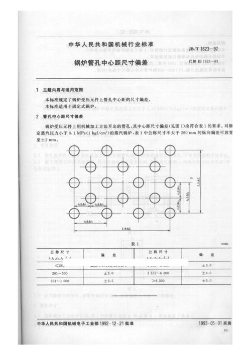 jbt1623__锅炉管孔中心距尺寸偏差.pdf 3页