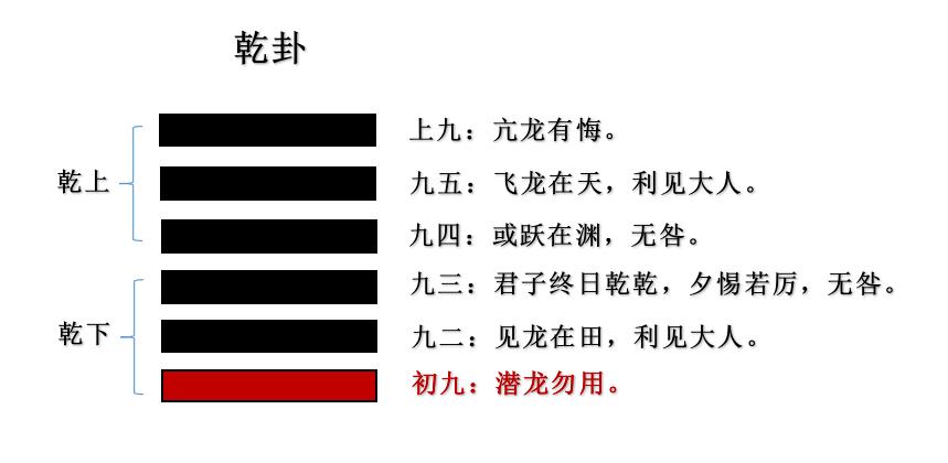 初九曰:"潜龙勿用."