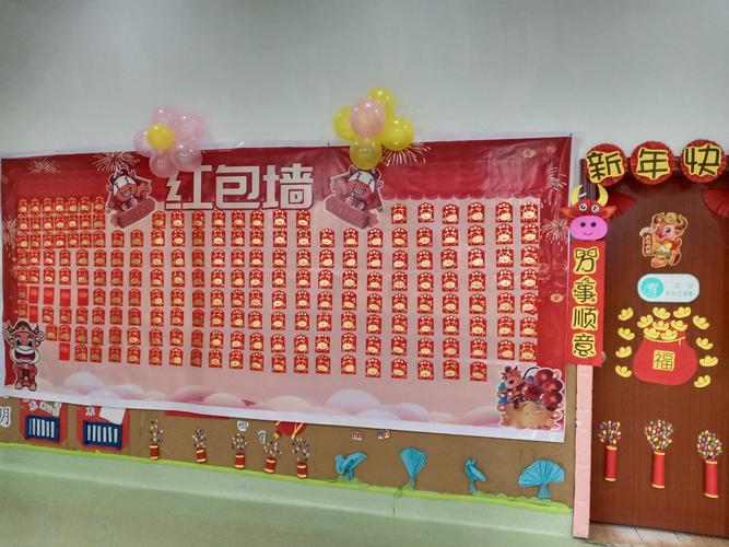 红包墙小朋友们节日快乐