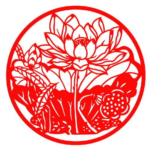 ed32荷花弘扬廉洁文化党风廉政剪纸建设栏党建装饰文化墙贴纸成品