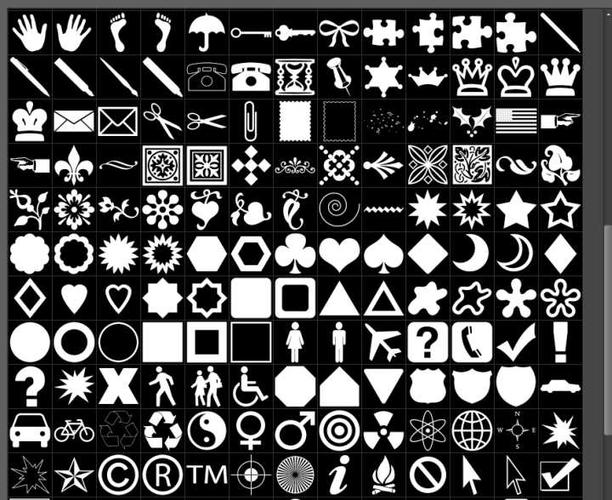 photoshop自定义形状工具有哪些能不能截个图发过来看一下拜托了