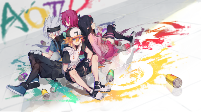 凹凸世界 银 同人图 插画 壁纸 | 【四人组】 | 半次元-第一中文cos