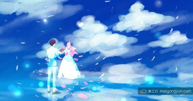 37张卡通手绘浪漫七夕情人节情侣甜蜜约会插图psd设计素材valentine"s