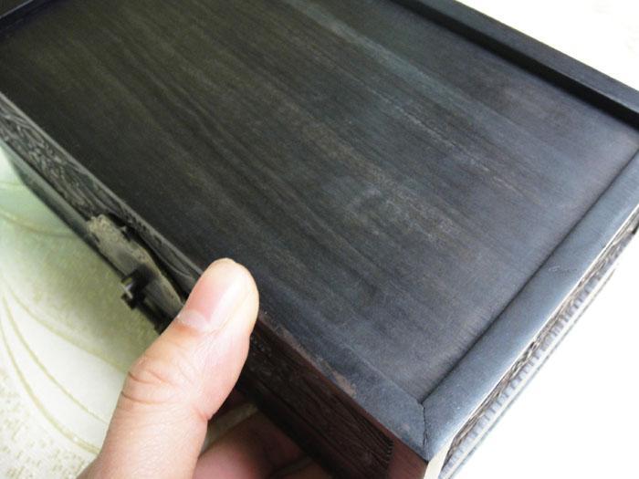 正宗印尼黑檀木首饰盒 童子献寿图 黑檀木珠宝盒黑檀首饰箱