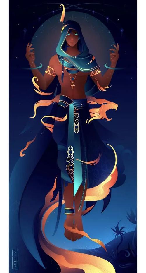 满满故事感这些埃及众神插画展现异域神话色彩