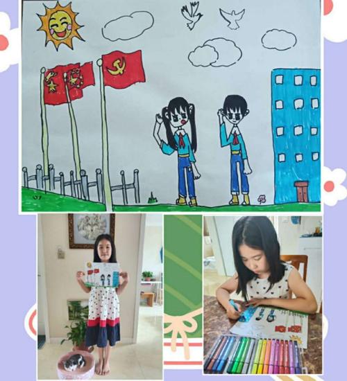 建党99周年"红领巾 心向党"――三年三班绘画活动