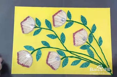 火柴手工粘贴画