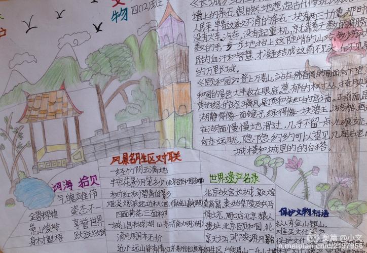 保护文物,爱我中华——恩江小学四12班第五单元手抄报