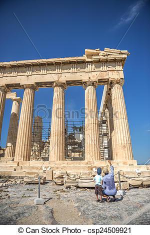 parthenon, 卫城, 雅典, 希腊 - csp24509921