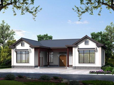 谁说新中式别墅修两层才大气,一层100多平的也能古典