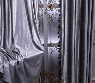 新款高档欧式窗帘法兰绒窗帘遮光窗帘布意大利绒窗帘