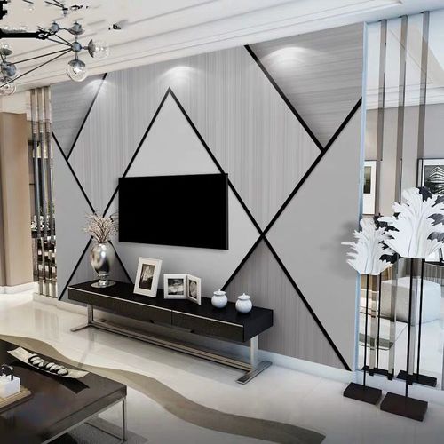 现代简约电视背景墙纸8d客厅沙发影视墙装饰轻奢新款