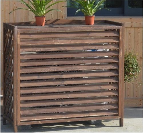 购客户外室外防腐木空调罩外机上花架外机罩守局恃籼ㄖ梦锛茏柏饰架子