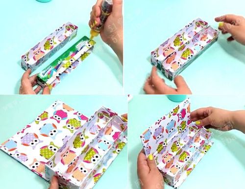 牙膏盒垃圾变身diy美丽的笔盒