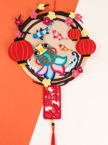 中国风新年礼物装饰挂饰风铃墙壁挂件不织布艺手工diy制作材料包 - 图