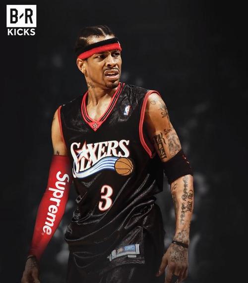 艾弗森本身就是嘻哈文化的拥趸,戴上supreme以后更加简直了!