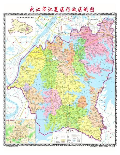 武汉市江夏区行政区划图-2018