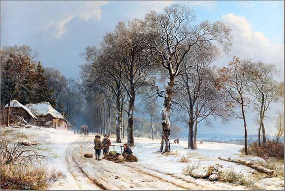 荷兰名画家冬天风景油画 艺术图片欣赏 (48)