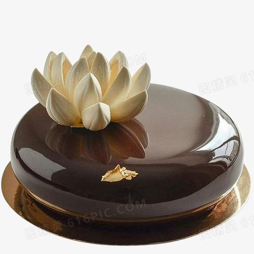 荷花莲花花朵手绘荷花巧克力慕斯蛋糕pngai甜甜圈蛋卷巧克力慕斯蛋糕