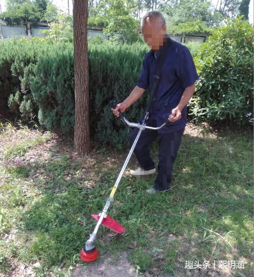 割草机割草方便又省时,也不会那么累,以前好几天的活,现在一天用不