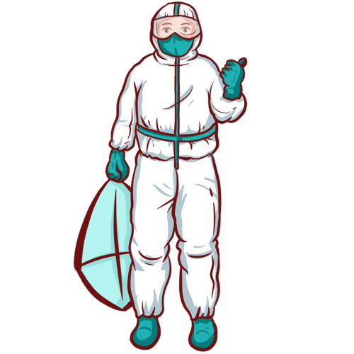 抗疫医护人员卡通