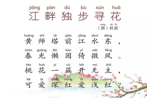 原创四年级语文下册江畔独步寻花学习要点解析